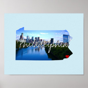 Poster Pennsylvania State Photo insert and town name