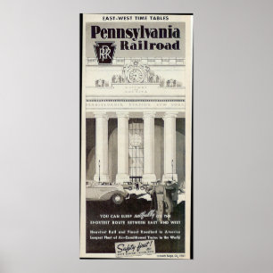 Poster Pennsylvania Station New York, Timetable 1941