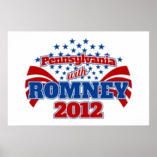 Poster Pennsylvanie avec Romney 2012 (Devant)