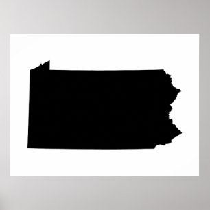 Poster Pennsylvanie en noir et blanc