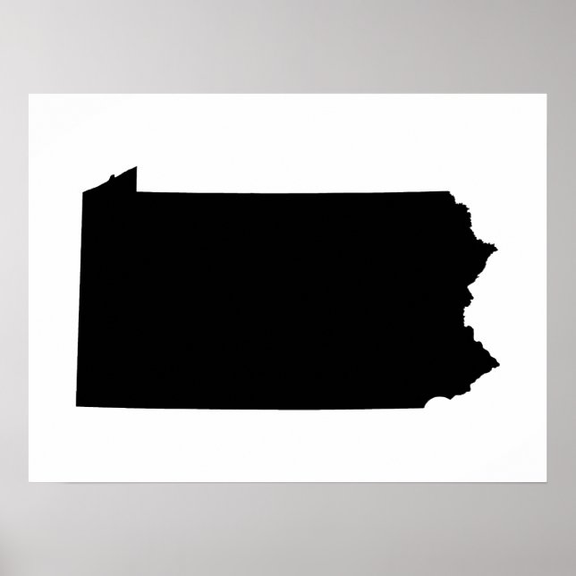 Poster Pennsylvanie en noir et blanc (Devant)