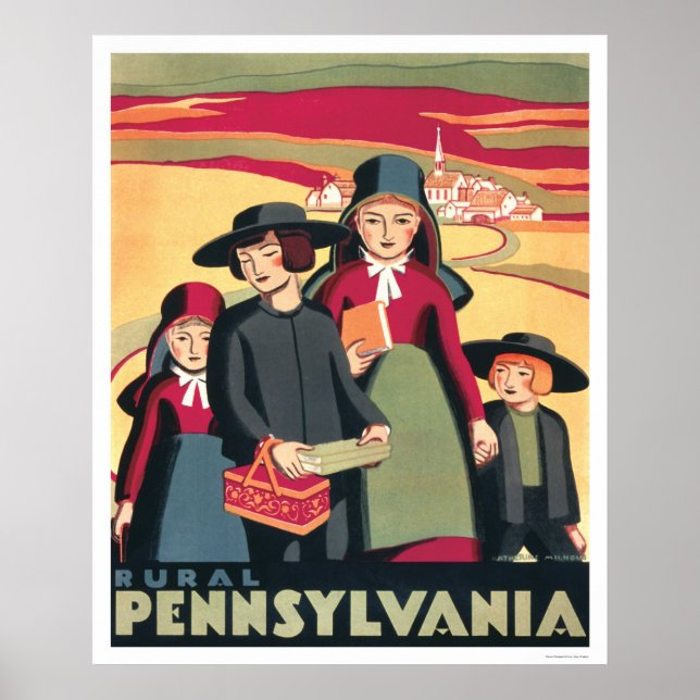 Poster Pennsylvanie rurale Amish 1939 WPA (Devant)