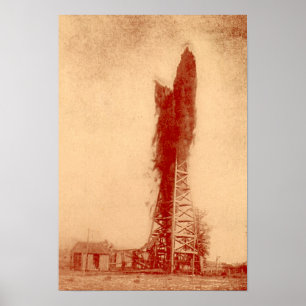Poster Pennville, Indiana Oilfield Well Gusher