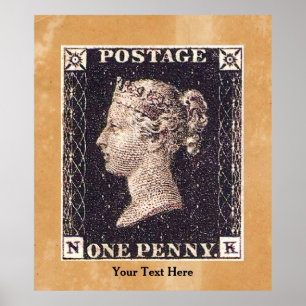 Poster Penny Black Postage Timbre