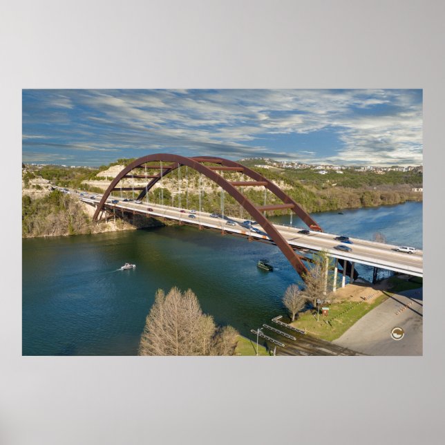 Poster Pennybacker Bridge Austin, Texas, Colorado River (Devant)
