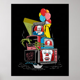 Poster Pennywise TV Stack classique - vous flotterez trop