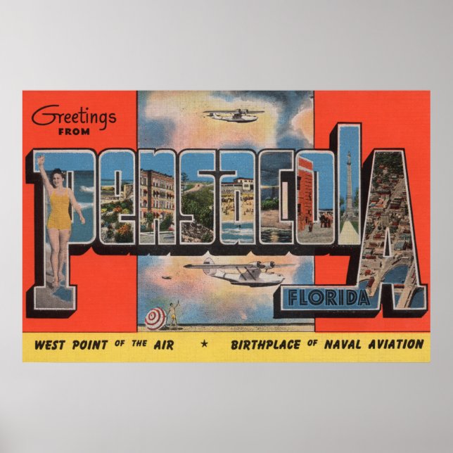 Poster Pensacola, Floride - Grandes Lettres Scènes 2 (Devant)