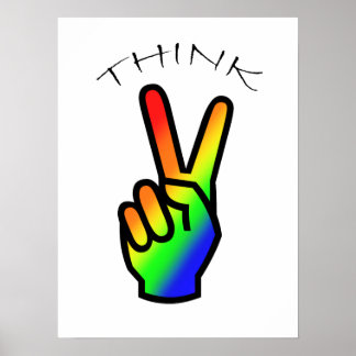 Poster Pense à la paix Rainbow