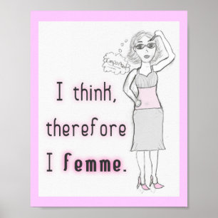 Poster Pense donc Femme - Imprimer
