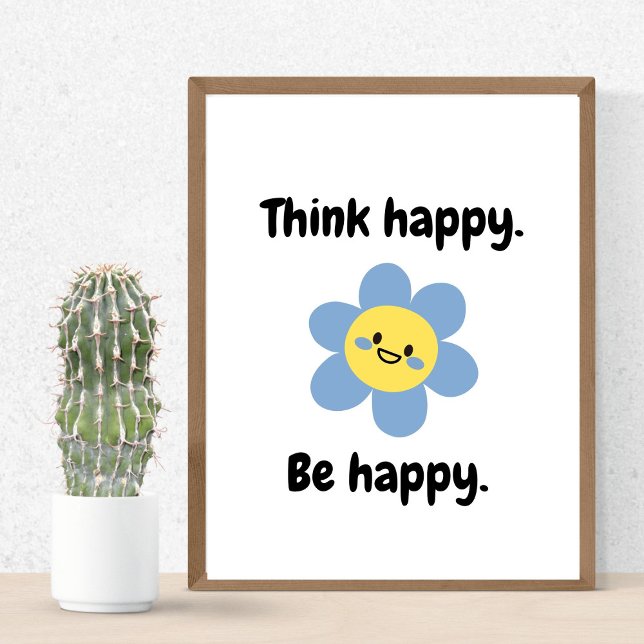 Poster Pense Happy Be Happy - Positive Mindset Kids Print (Créateur téléchargé)