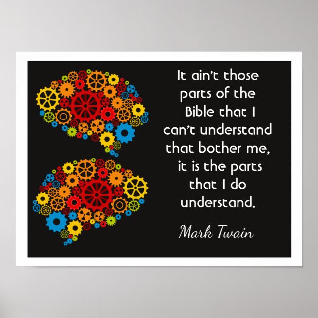 Poster Pensées bibliques - Mark Twain citation - Art prin (Devant)