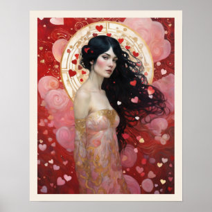 Poster Penser à l'amour Saint-Valentin Art