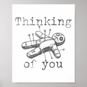 Poster Penser À Vous Poupée Voodoo Drôle Amusant Hallowee