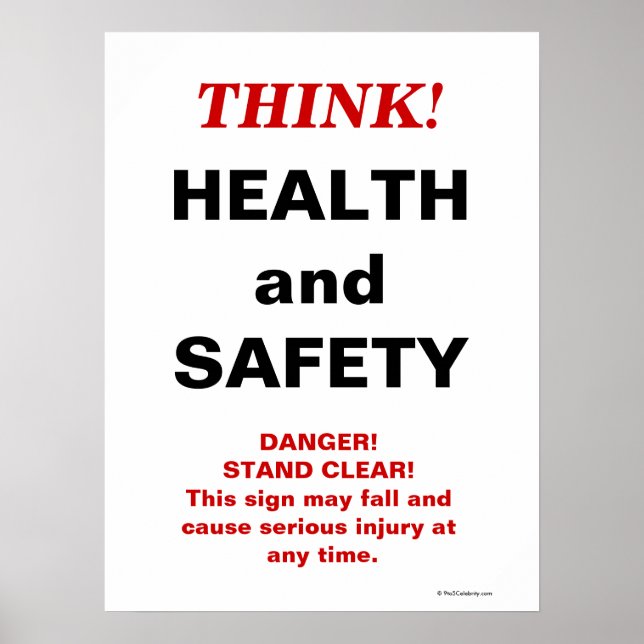 Poster PENSER la santé et la sécurité - Crazy Lieu de tra (Devant)