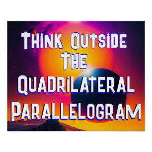 Poster Pensez à l'extérieur du parallélogramme quadrilate