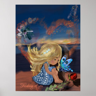 Poster Pensez à vous à la plage