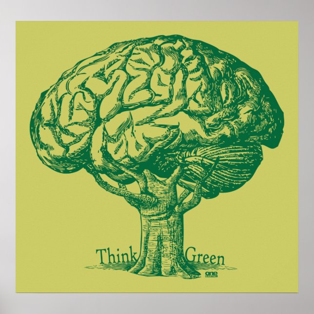 Poster Pensez Green Brain Tree (Devant)