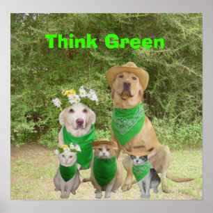 Poster Pensez vert