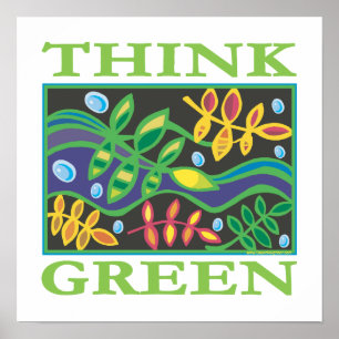 Poster Pensez Vert De l'environnement