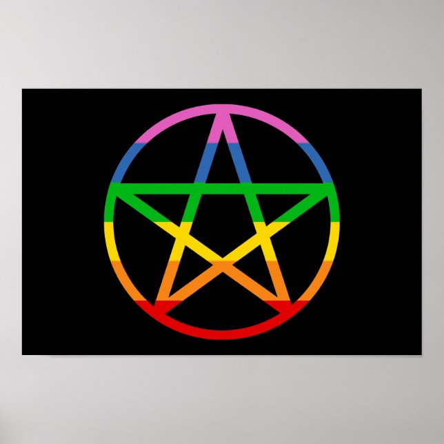 Poster Pentacle arc-en-ciel (Devant)