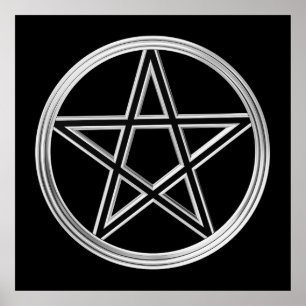 Poster Pentagramme argenté