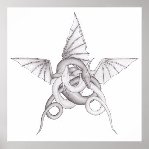 Poster Pentagramme dragon