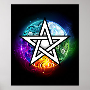 Poster pentagramme du Wiccan