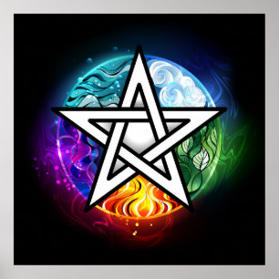 Poster pentagramme du Wiccan