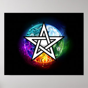 Poster pentagramme du Wiccan