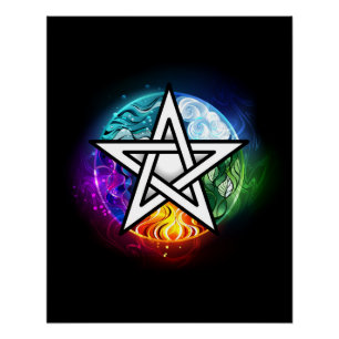 Poster pentagramme du Wiccan