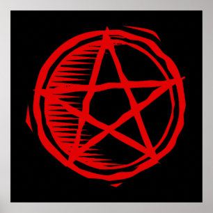 Poster Pentagramme rouge