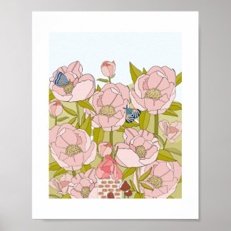 Poster Peony Fairy House