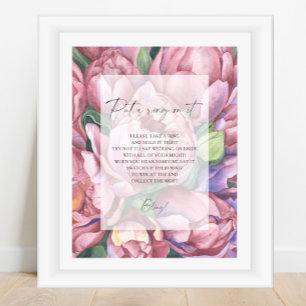 Poster Peony roses - ressort mettre une bague sur le jeu