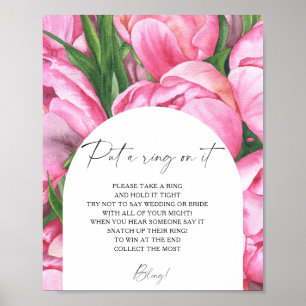 Poster Peony roses - ressort mettre une bague sur le jeu