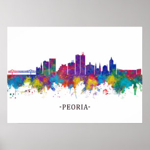 Poster Peoria Illinois Skyline