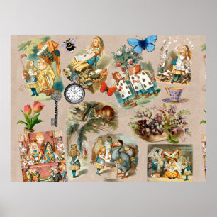 Poster Pépinière Alice Colorée Classique 1800 Merveilleux