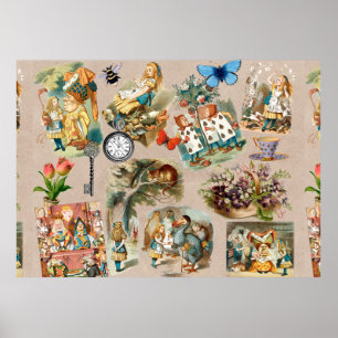 Poster Pépinière Alice Colorée Classique 1800 Merveilleux