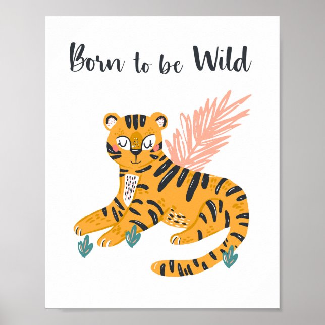 Poster Pépinière de bébé tigre sauvage (Devant)