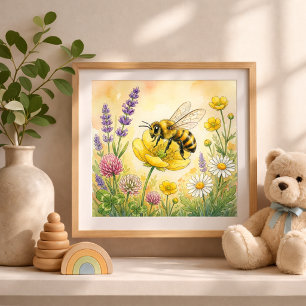 Poster Pépinière de minuscules insectes abeilles