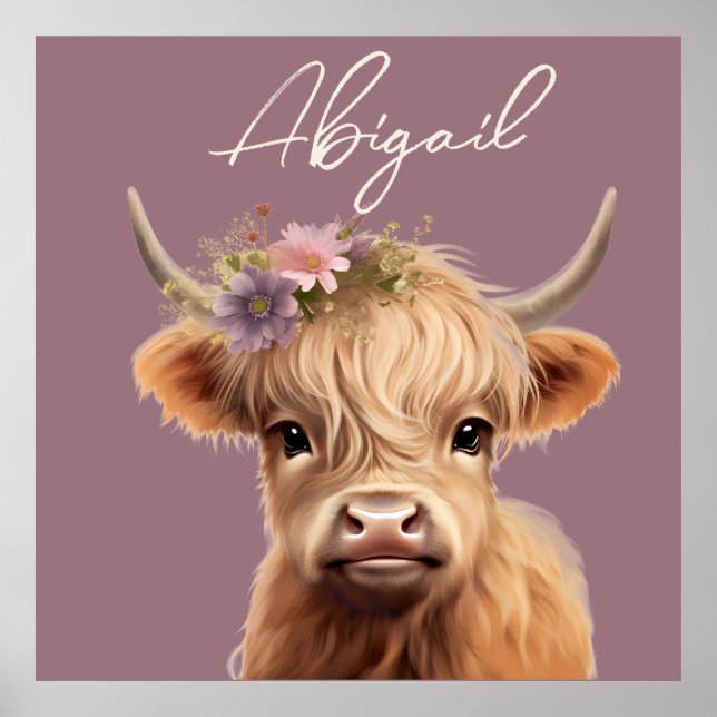 Poster Pépinière de vaches hautes personnalisées (Devant)