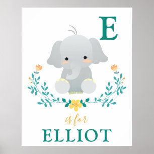 Poster Pépinière d'éléphants   Nom du bébé