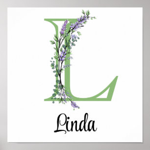 Poster Pépinière d'eucalyptus Monogram L Lavender
