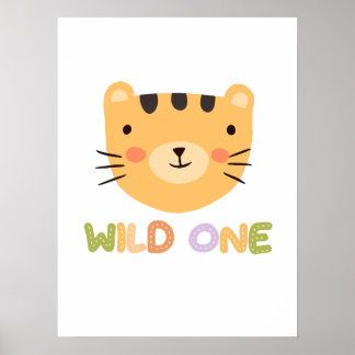 Poster Pépinière pour bébé de tigre sauvage