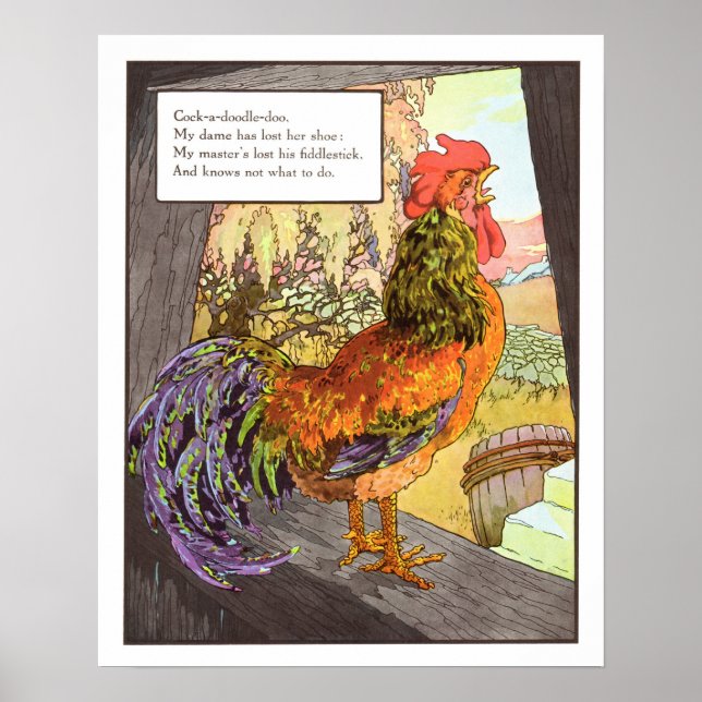 Poster Pépinière vintage - Cockerel (Devant)