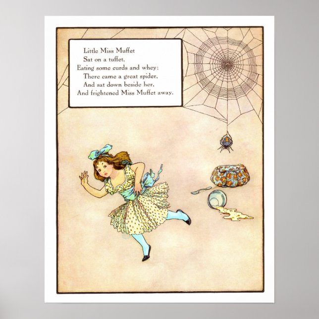 Poster Pépinière vintage - Little Miss Muffet (Devant)
