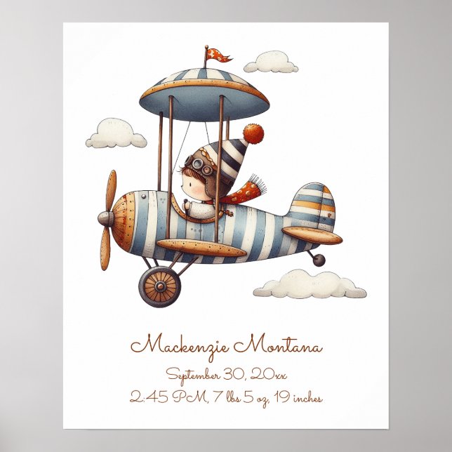 Poster Pépinière Whimsical personnalisée Art enfant et pl (Devant)
