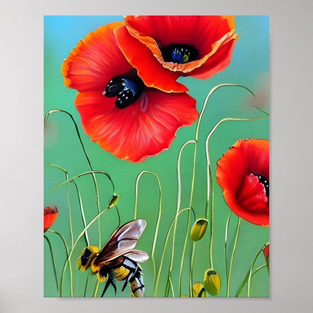 Poster Pépites d'abeilles et de rouges (Devant)