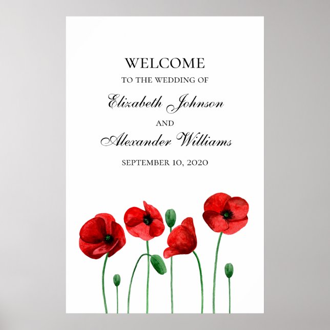 Poster Pépites mariage accueil signe d'impression. Fleurs (Devant)