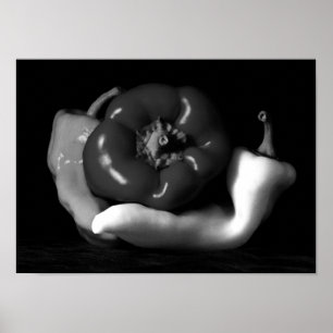 Poster Pepper Trio Gros plan Photographie noir et blanc