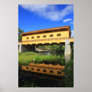 Poster Pepperell MA Nouveau pont couvert Vue de la rivièr